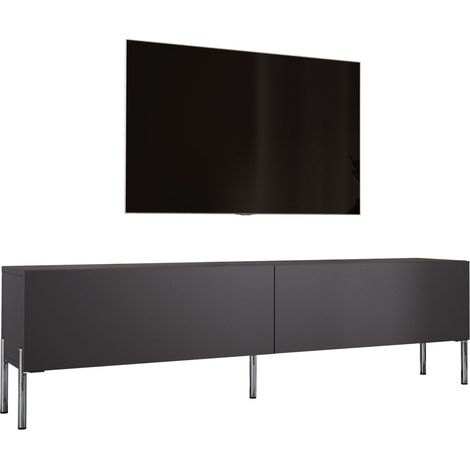 Meuble TV : Anthracite, pieds Chrome, 170 x 52 x 32 cm (1/5)