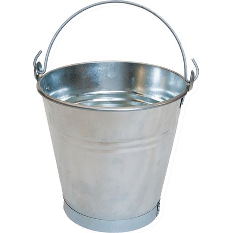 Secchio da giardino per lavori edili con maniglia, in lamiera zincata 02580, 10 litri