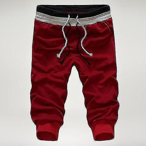 Dreiviertellange Cargoshorts für Herren mit elastischem Bund, Jogging-Stil, ideal fürs Fitnessstudio – XL – Schwarz