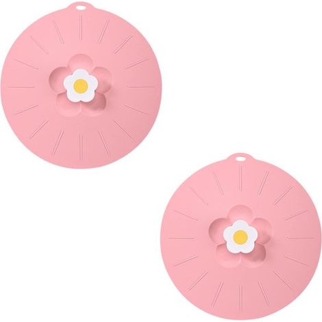 Tapas de silicona con floral 2 piezas conservar frescura alimentos, Tapas silicona ollas sartenes, 27,5 cm diámetro, Resistentes calor, Verde (1/5)