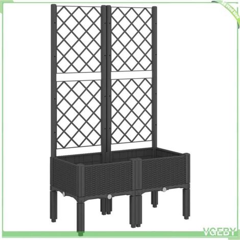 Jardinière avec treillis - FAFEICY - 367923 - Noir - PP (polypropylène) - 80x40x142 cm (1/5)