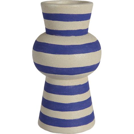VASO STRIPE D.10XH18CM BLU / BIANCO SPORCO.