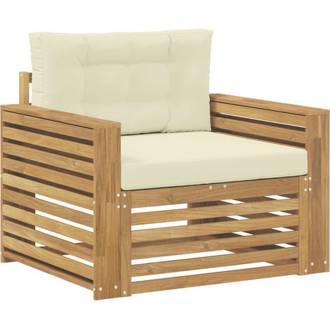 Sofá de exterior Poliéster Marrón y crema vidaXL (1/5)