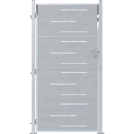 vidaXL Garden Gate with Lock Silver 85 x 174 cm Stainless Steel