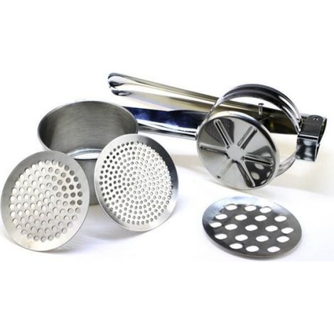 Ecrase Purée en Acier Inoxydable, Presse Légumes avec 3 disques interchangeables, Broyeur pour Pommes de Terre Grande Capacité (1/4)