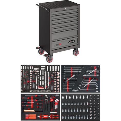 VIGOR Werkstattwagen mit Satz „Black Edition II“ V2712N Gesamtlänge: 677 mm ? (1/5)