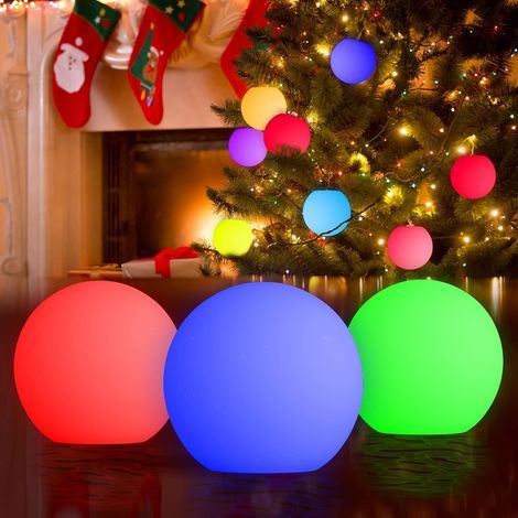 3er-Set schwimmende Poolleuchten, 16-farbige RGB-LED-Poolbeleuchtung mit Fernbedienung, hängende Lichtkugeln für Pool, Hochzeit, Strand, Garten, Rasen, Weiß (1/5)