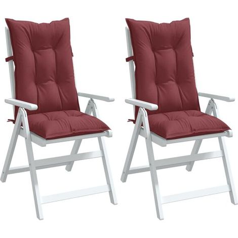 Coussins de chaise à dossier haut, lot de 2, bordeaux et couleurs assorties (1/5)