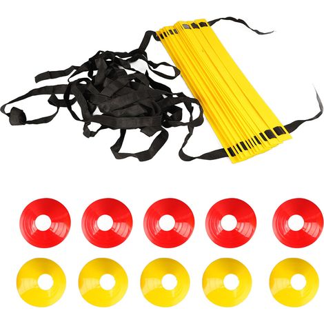 Échelle d'agilité football avec cônes et sac d'entraînement - Kit d'entraînement de vitesse (1/5)