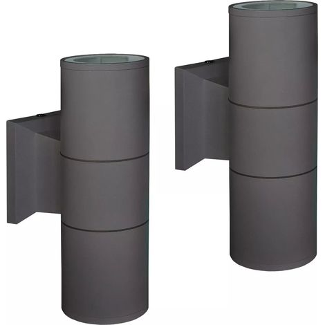 Coppia Lampade per Parete IP54 Up & Down 60W vari modelli esterno minimal black