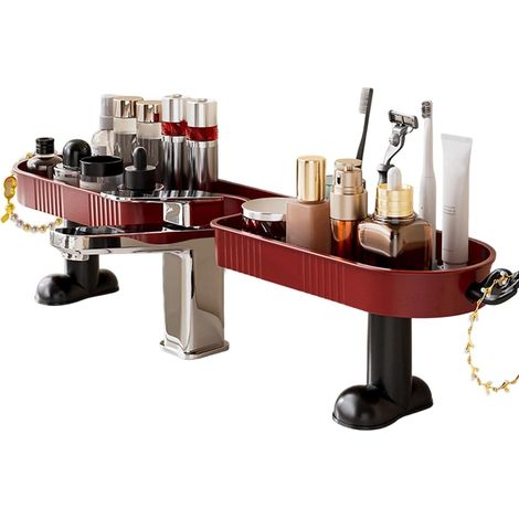 Porte-robinet vertical en forme de U sans perçage pour cuisine, salle de bain, soins de la peau, bouteilles de parfum, brosses à dents, tasses, détergents (1/5)