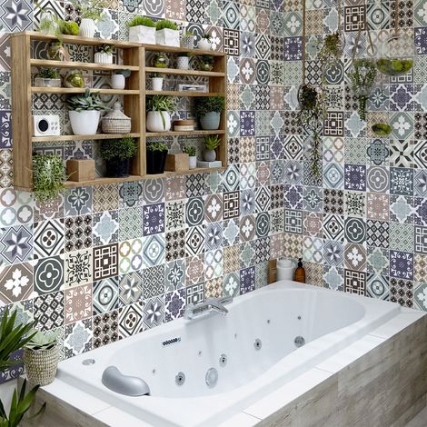 Stickers muraux - Sticker Mural Carrelage adhésif Cuisine Salle de Bain - 60 STICKERS CARRELAGES AROSIOH - 60stickers15x15cm (1/5)