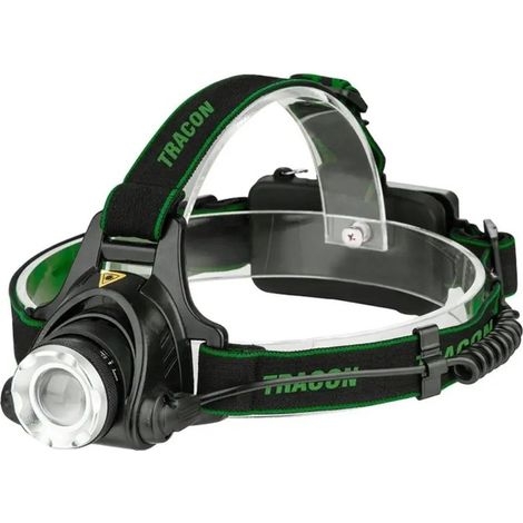 Lampada frontale ricaricabile con ottica variabile 5W Tracon Montagna Campeggio Pesca Lavoro (1/2)