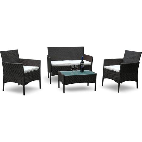Yakimz Polyrattan Sitzgruppe 7tlg. Gartenmöbel Set Sitzpolster Tisch (1/5)