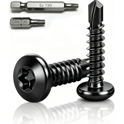 Lot de 120 vis autoperceuses Torx M4,2 x 38 mm (noir) (1/5)