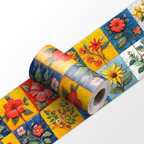 Frise Murale YX195 20cm X 240cm Adhesive Autocollante Papier Peint pour Décoration Intérieure Facile à Poser (1/5)