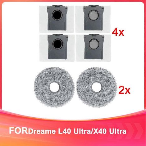 Pour Dreame L40 Ultra/X40 Ultra Robot Aspirateur Sac à poussière and Serpillière Consumables Sweeping Machine Consumables