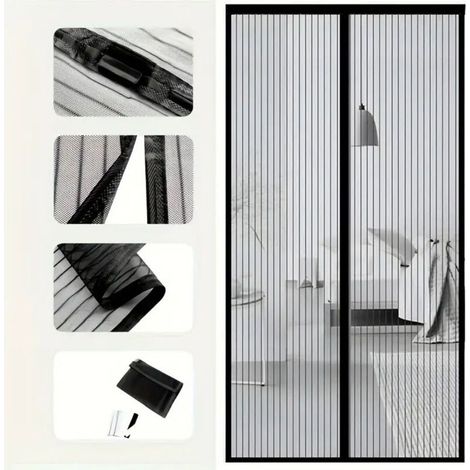 Magnetic mosquito net for balcony, terrace and cellar door, easy installation thanks to its easy-to-use adhesive, 80x210cm (1/5)