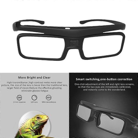 Lunettes 3D, projecteurs pour home cinéma 3D, lunettes 3D DLP Link à obturateur actif (1/4)