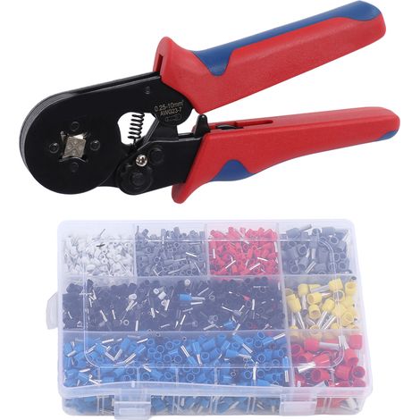 1800-teiliges Set mit Crimp-Spitzen aus Kupfer und PVC + Crimpzange aus Kohlenstoffstahl (0,25–10 mm²), Elektrowerkzeuge (1/5)