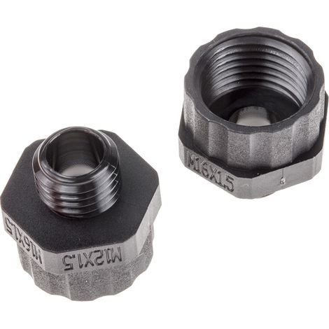 Adaptateur de filetage, RS PRO Noir, M12 M16 ( Prix pour Paquet de 10 )