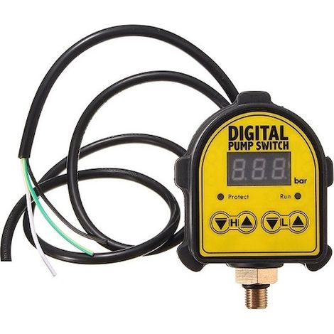 Chigoods,Automatische Wasserpumpe Druckschalter einstellbarer elektronischer intelligenter Druckregler für Wasserdruckerhöhungspumpe, Luftpumpe, Wasserölkompressor,digital, LS-15, 1/2, 0-10 bar