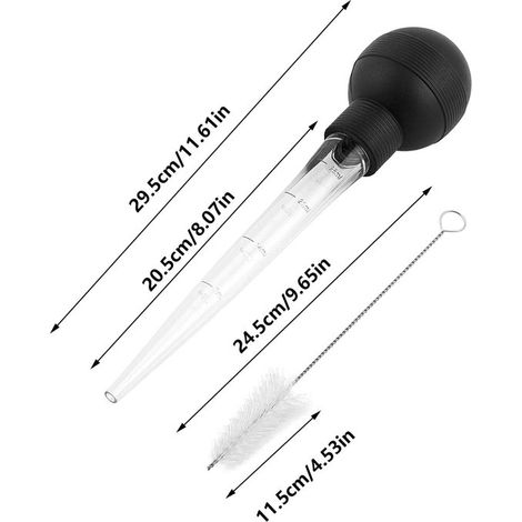 Kit de rociador para pavo，Gotero de aceite para barbacoa de pollo con cepillo de limpieza，Báscula práctica incluida (1/4)