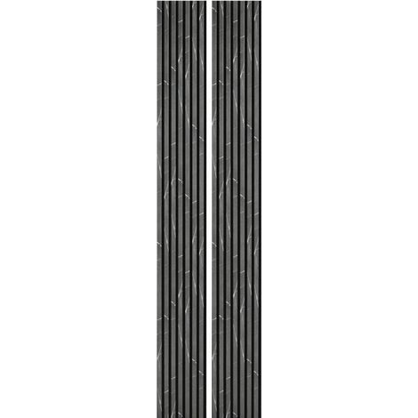 Decoon – Panneaux tasseaux bois décor marbre noir – 250 x 30 x 1,9 cm – Finition feutrine noire – Isolation phonique – Faciles à poser