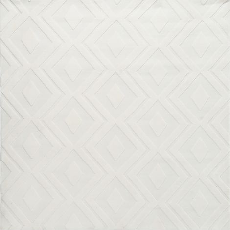 Alfombra para sala de estar moderna forma cuadrada jacquard 160 x 160 cm pelo corto blanco crema Kevirel (1/5)