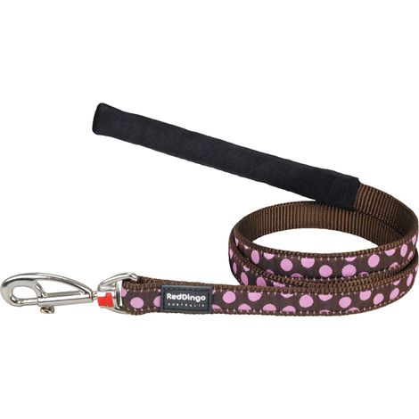 Laisse confort Red Dingo Fantaisie marron à pois roses Taille : T2