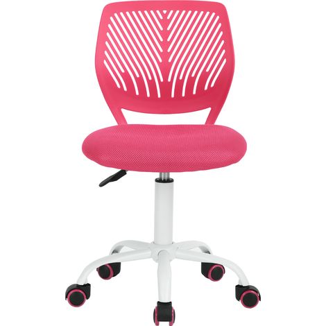 FurnitureR Farbenfroher Bürostuhl, ergonomischer Drehstuhl mit höhenverstellbarer Sitzfläche für Computer, Schreibtischstuhl mit 5 Rollen für Homeoffice, Arbeitsstuhl, Rosa (1/5)