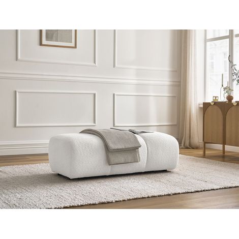 BOBOCHIC - Pouf PAMIRA tissu bouclette Blanc (1/5)