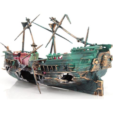 Ensemble de décorations d'épave pour aquarium - Ornements en résine représentant des bateaux en forme d'épave - Accessoires de décoration pour aquarium (1/5)