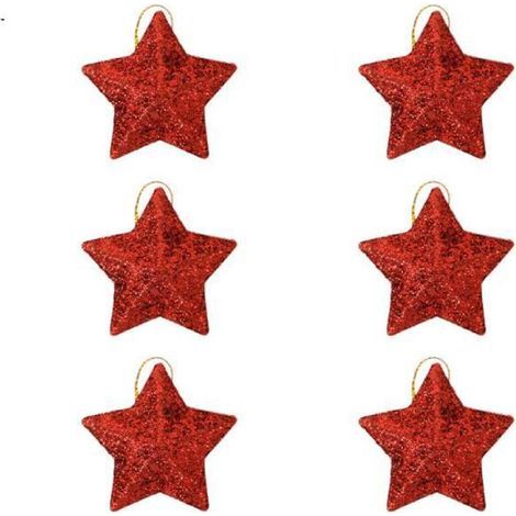 100 Mini-Sterne für Weihnachtsbaumschmuck, Weihnachtsdekoration, DIY-Weihnachtsfeierzubehör (Rot)