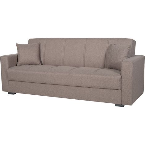 Divano Letto 3 Posti Con Contenitore Moderno Salvaspazio Con Meccanismo Click-Clack E Imbottitura A Molle Design Moderno Ideale Per Soggiorno Salotto Ufficio Cameretta 214 x 80 x 87 Cm Grigio Chiaro (1/5)