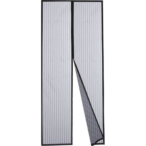 Moustiquaire magnétique noire – 100x210 cm – Rideau de porte – Anti-moustiques – Maintien air frais – Maille respirante (1/5)