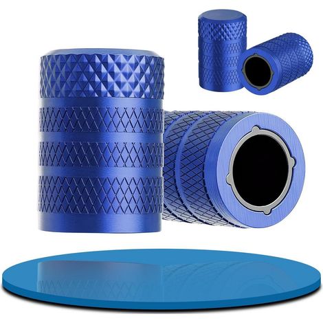 Ventilkappen Auto Aluminium Blau, 4 Stück, Hohe Luftdichtigkeit, UV- & Staubdicht (1/5)