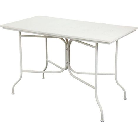 Tavolo Rettangolare 120x65xh76 cm in Ferro Bianco