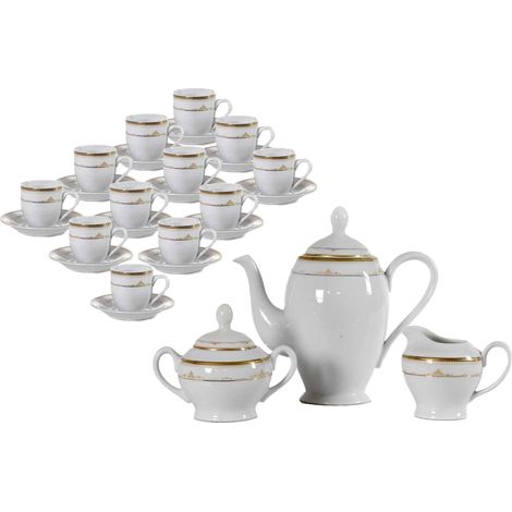 CLAUDIA SERVIZIO DI CAFFÈ IN SET DA 27 PEZZI CON DECORO ORO (1/5)