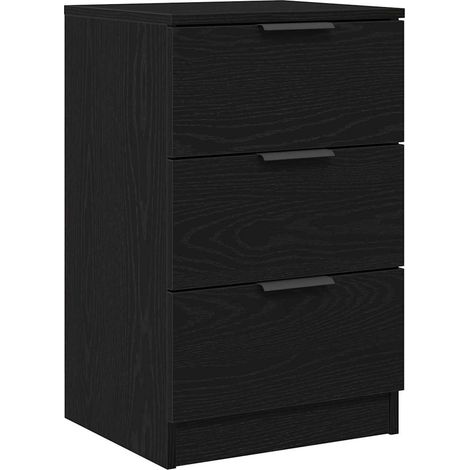 Maison Exclusive - Armario de Noche con cajón Roble Negro 40 x 65
