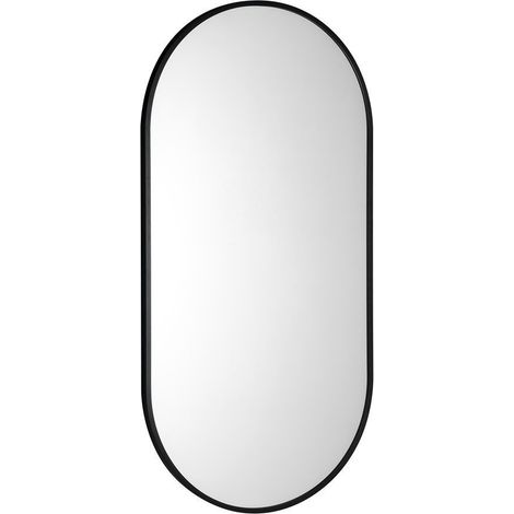 Miroir ovale AROWANA dans cadre 45x90cm, noir mat (1/4)