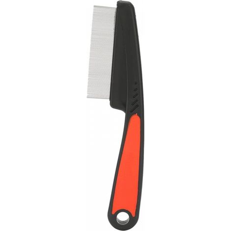 Peigne Chat, Peigne pour Animaux Anti Poux Brosse Chien Métal Extra Fine Peigne d'Élimination des Poux avec Poignée Plastique pour (1/5)