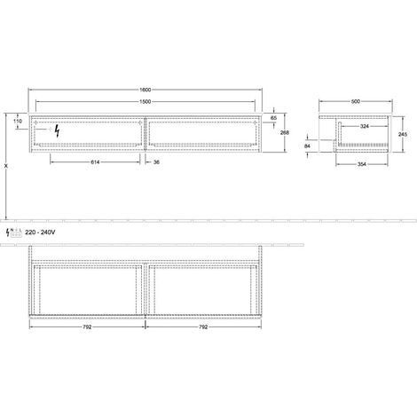 Villeroy & Boch L42000GF Buffet Antao L42 1600x268x500mm