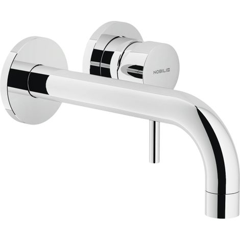 Nobili – Mitigeur monocommande mural pour lavabo LV00199CR – Laiton chromé – Aérateur anti-calcaire M22x1 – Limiteur de débit 5 l/min