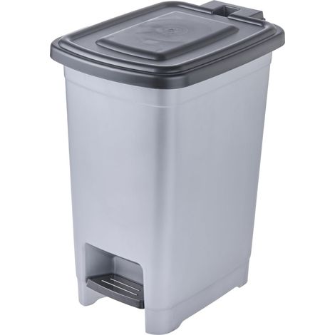 KEEEPER POUBELLE À PÉDALE, 10 L, NETTOYAGE FACILE, PÉDALE D'OUVERTURE ET DE FERMETURE HYGIÉNIQUE, POUBELLE, 20,5 X 28 X 35 CM, O