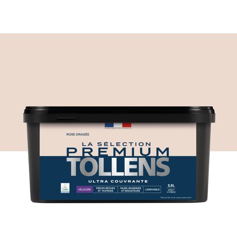 Tollens - Peinture intérieure couleurs - La Sélection Premium Velours - Ultra Couvrante - Rose Dragée 2,5 L - 30m²