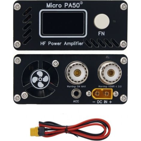 Beyamis Amplificateur HF 50W 3.5-30MHz - Micro PA50-3 avec wattmètre pour radios (1/5)