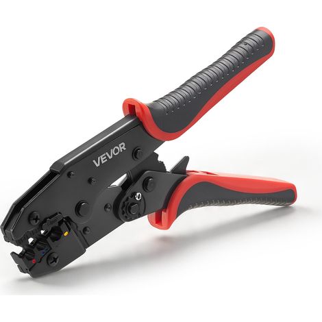VEVOR Crimpadora Terminales Electricos, 0,5-6 mm², Alicates de Crimpado de Trinquete para Terminales de Cables Electricos, con Marcas Metrica y del Sistema AWG, Liberación Rápida, Alicates de Engaste (1/5)