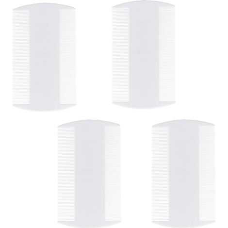 Lot de 4 Peignes Double Face Anti-Poux et Anti-Puces en Plastique,Peigne à Dents Fines pour Chats, Chiens et Enfants,Élimination des Poux et Puces - Pour Toilettage des Animaux de Compagnie (1/5)
