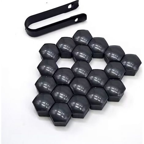 Coprimozzi per ruote neri 19 mm, 20 pezzi + clip (1/5)